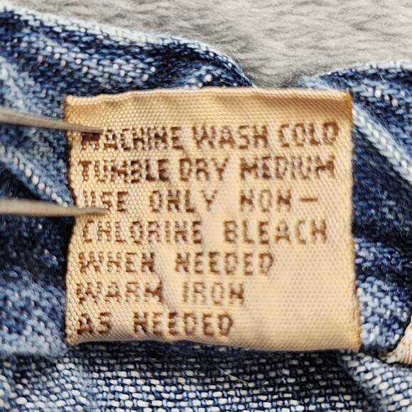 Vintage AMI Jeans Womens L Blue Pull On Denim Capri Embroidered Floral Hem - Picture 7 of 12